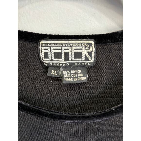 Vintage Berer by Takako Sakon sweater top cotton blend XL Cat "Meaw" - Picture 3 of 4